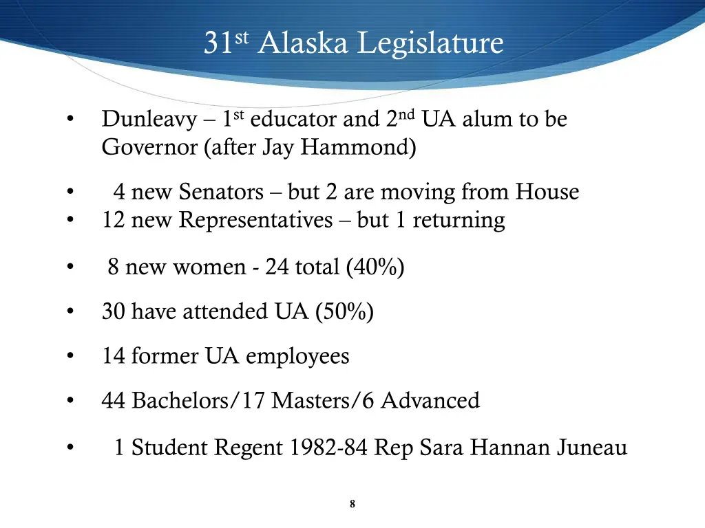 31 st alaska legislature