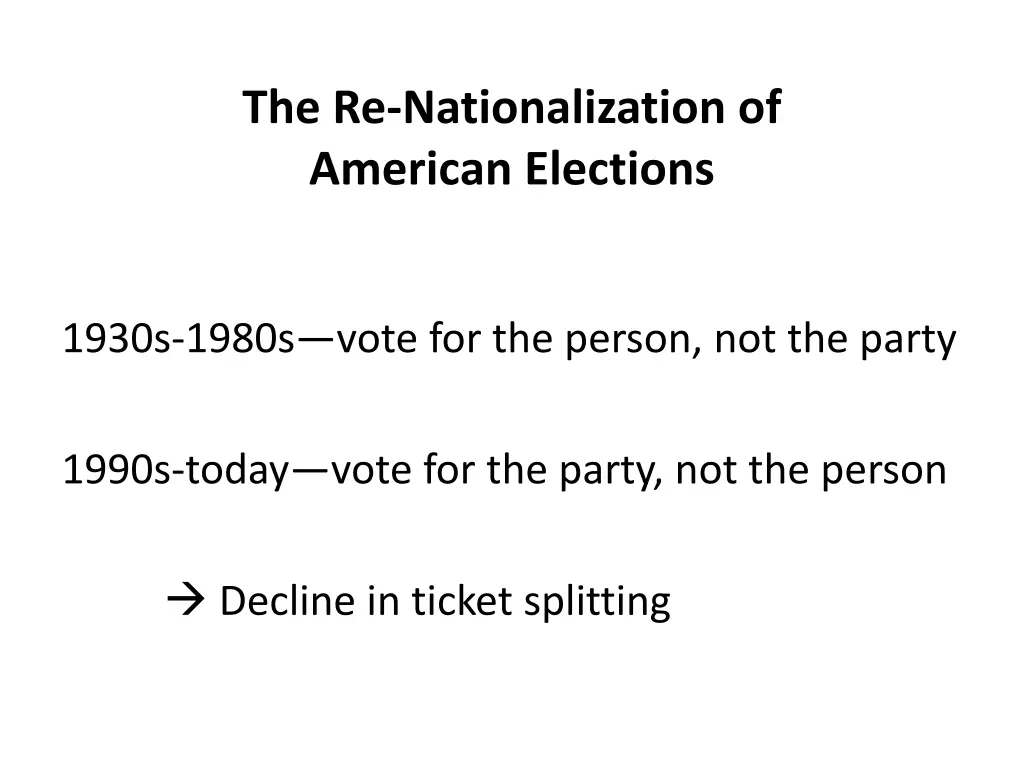 the re nationalization of american elections