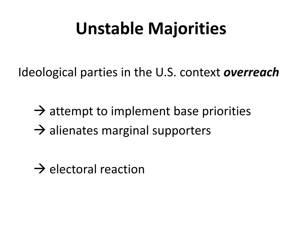 unstable majorities