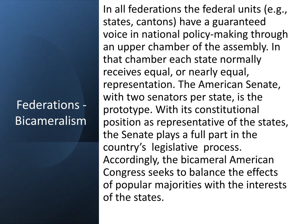 in all federations the federal units e g states