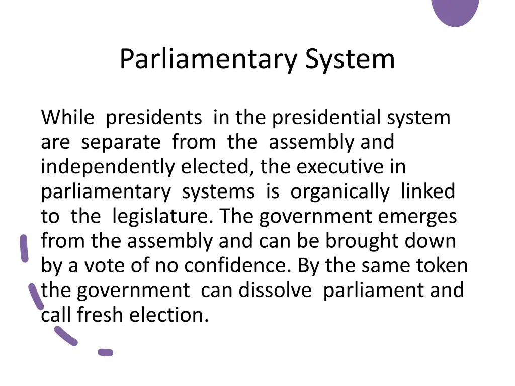 parliamentary system