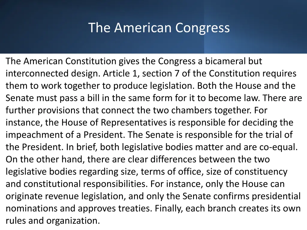 the american congress