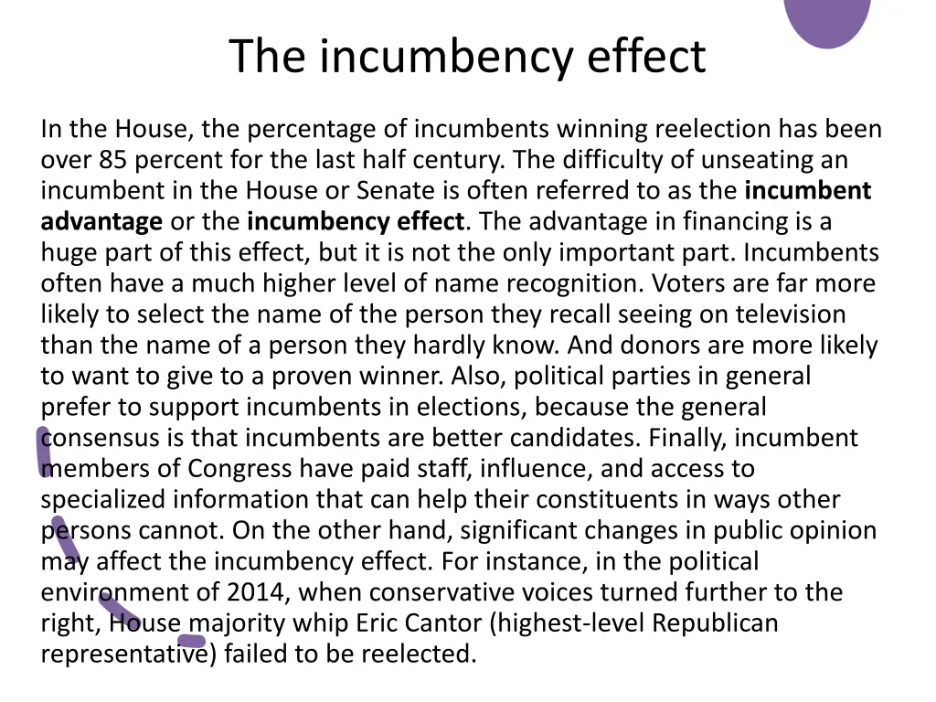 the incumbency effect 1