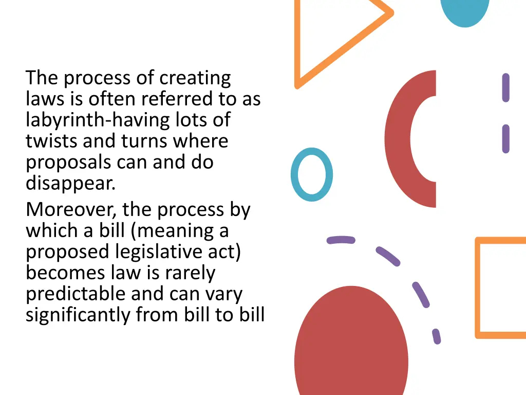 the process of creating laws is often referred