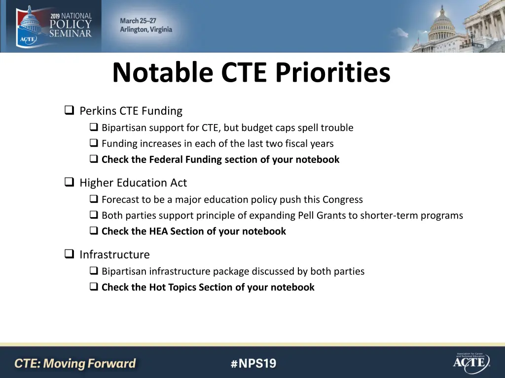 notable cte priorities