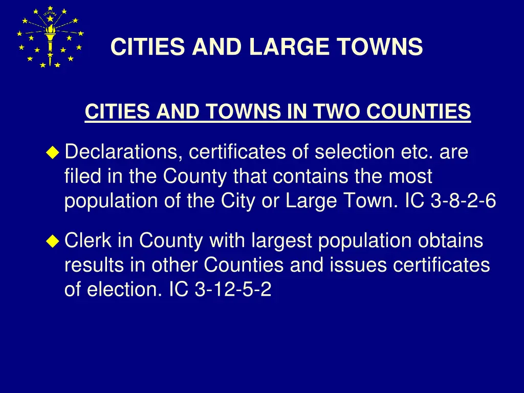 cities and large towns