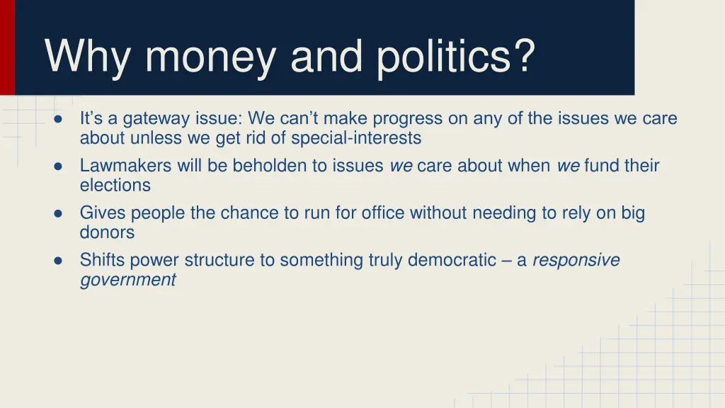 why money and politics