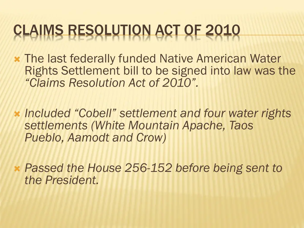 claims resolution act of 2010