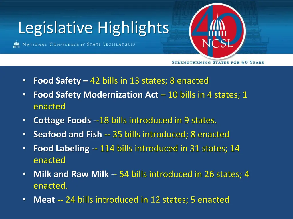 legislative highlights