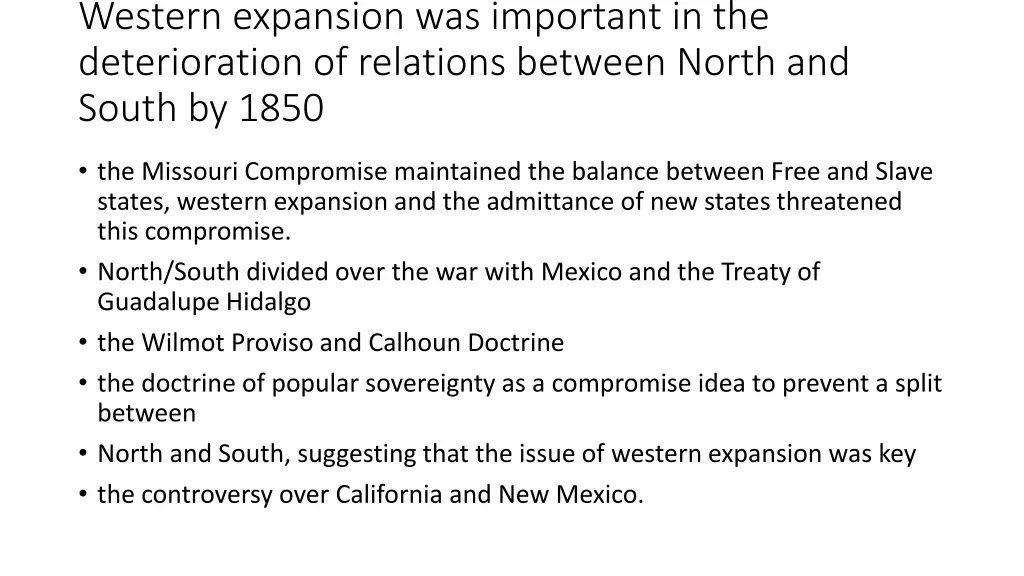 western expansion was important