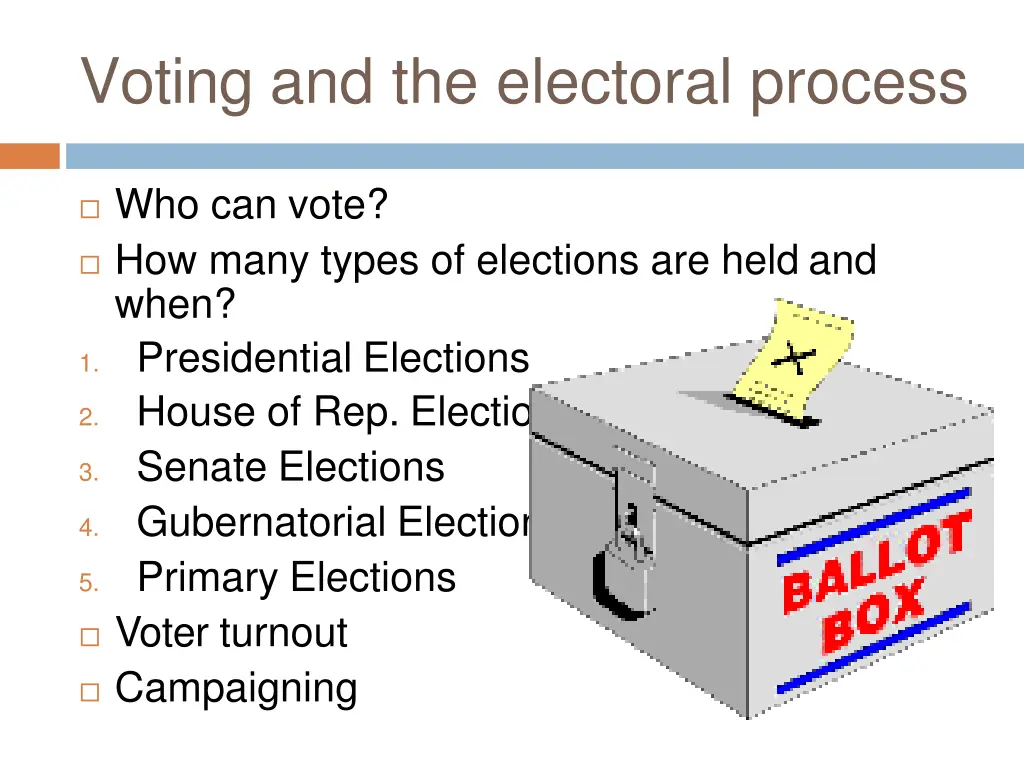 voting and the electoral process