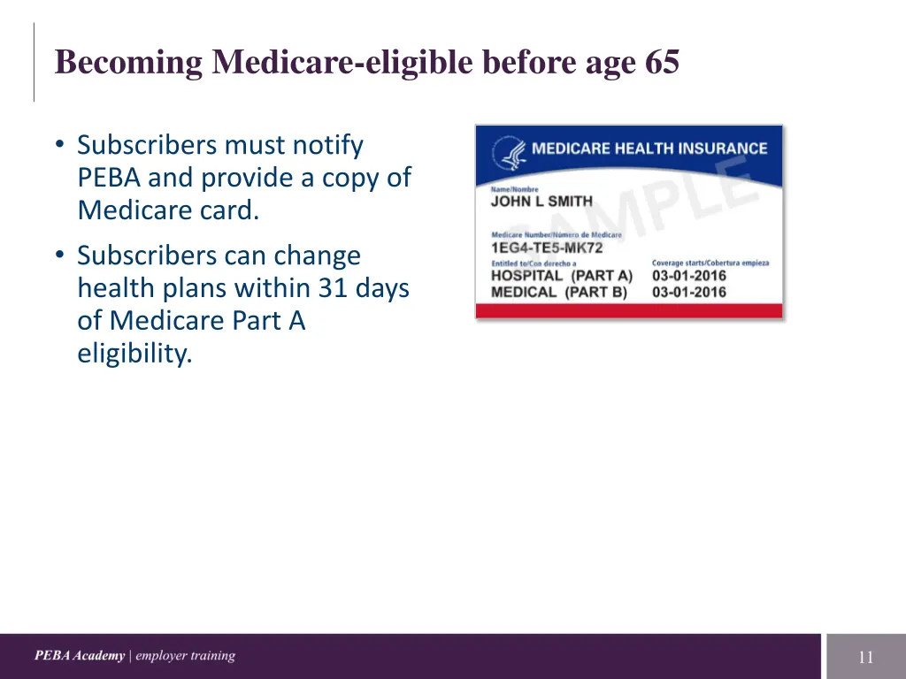 becoming medicare eligible before age 65