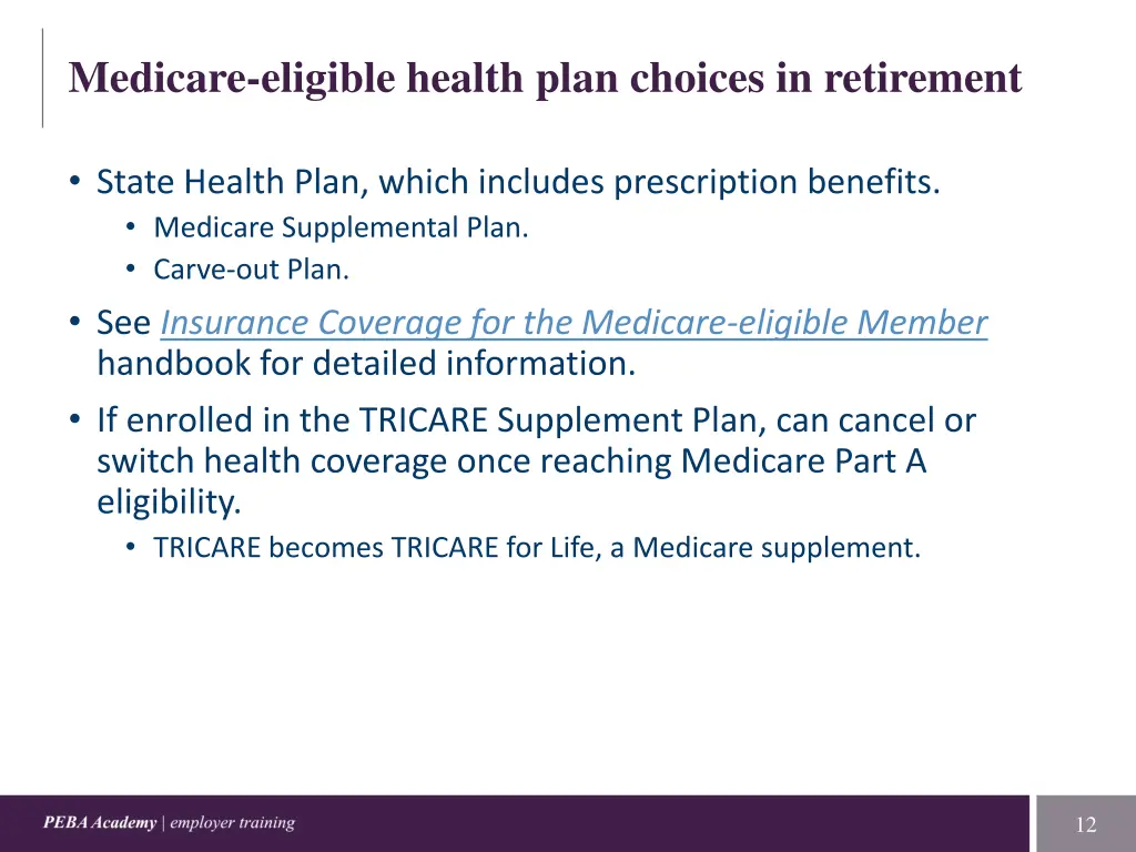 medicare eligible health plan choices