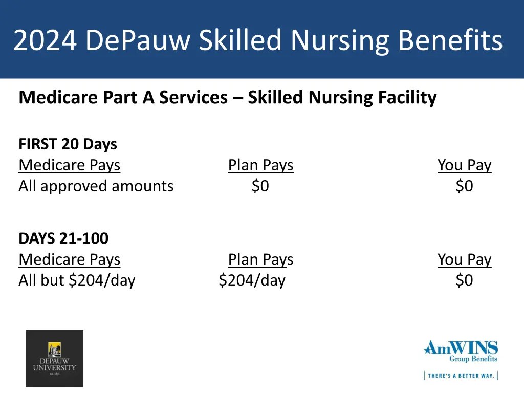 2024 depauw skilled nursing benefits