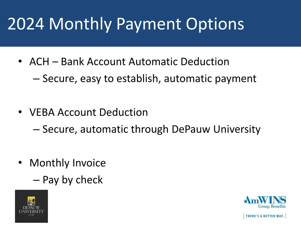 2024 monthly payment options