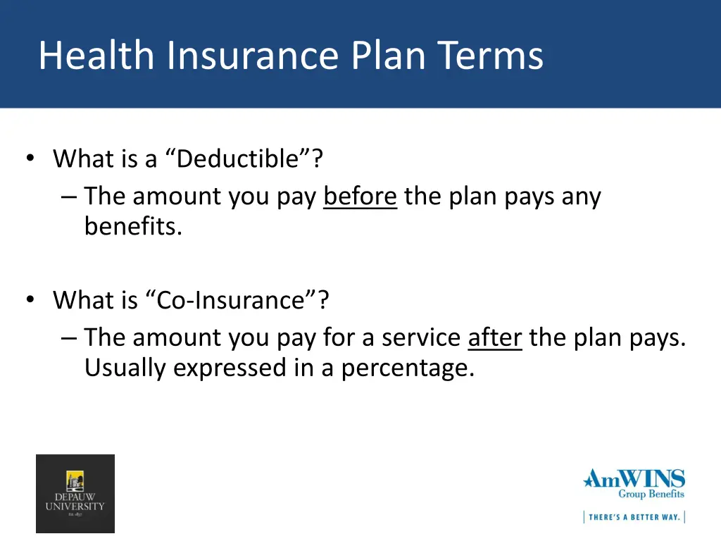 health insurance plan terms