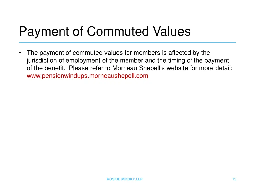 payment of commuted values