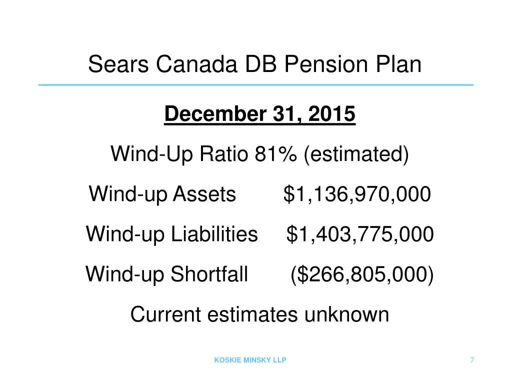 sears canada db pension plan