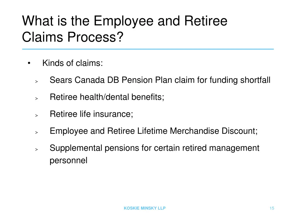 what is the employee and retiree claims process 1