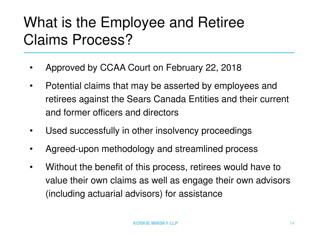 what is the employee and retiree claims process