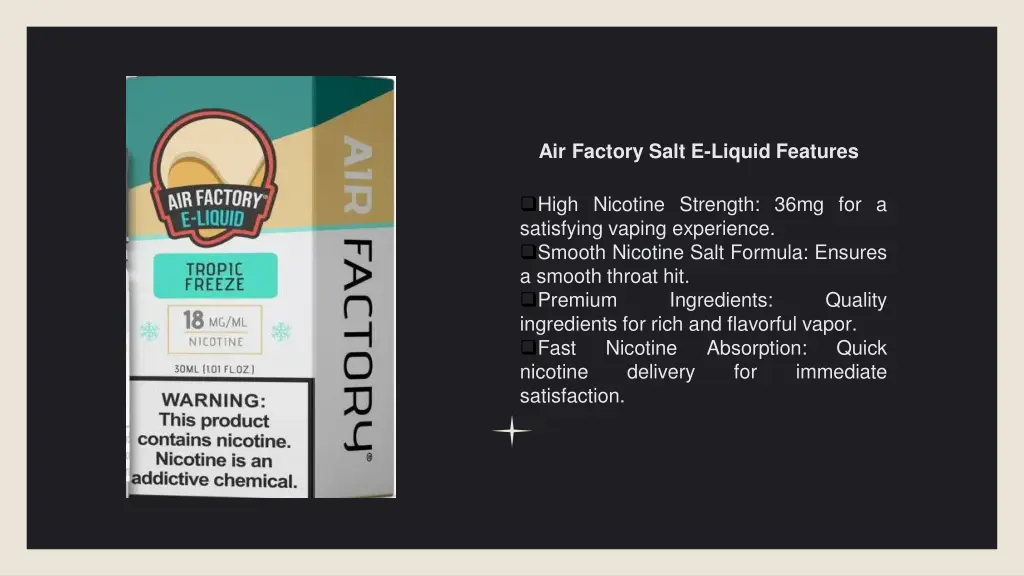 air factory salt e liquid features