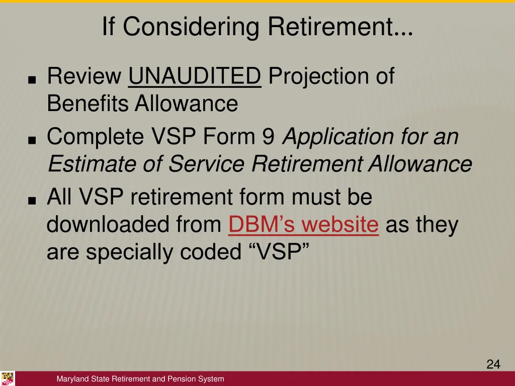 if considering retirement