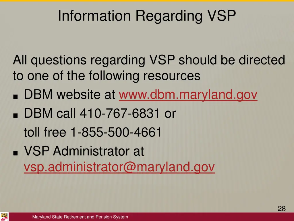 information regarding vsp