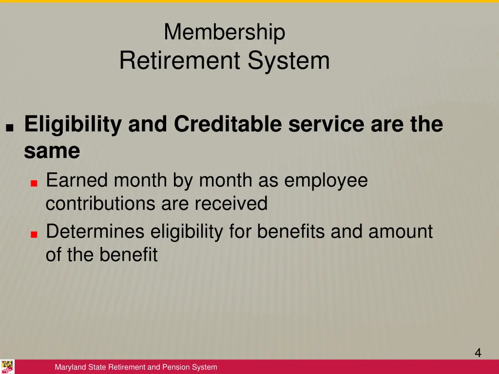 membership retirement system