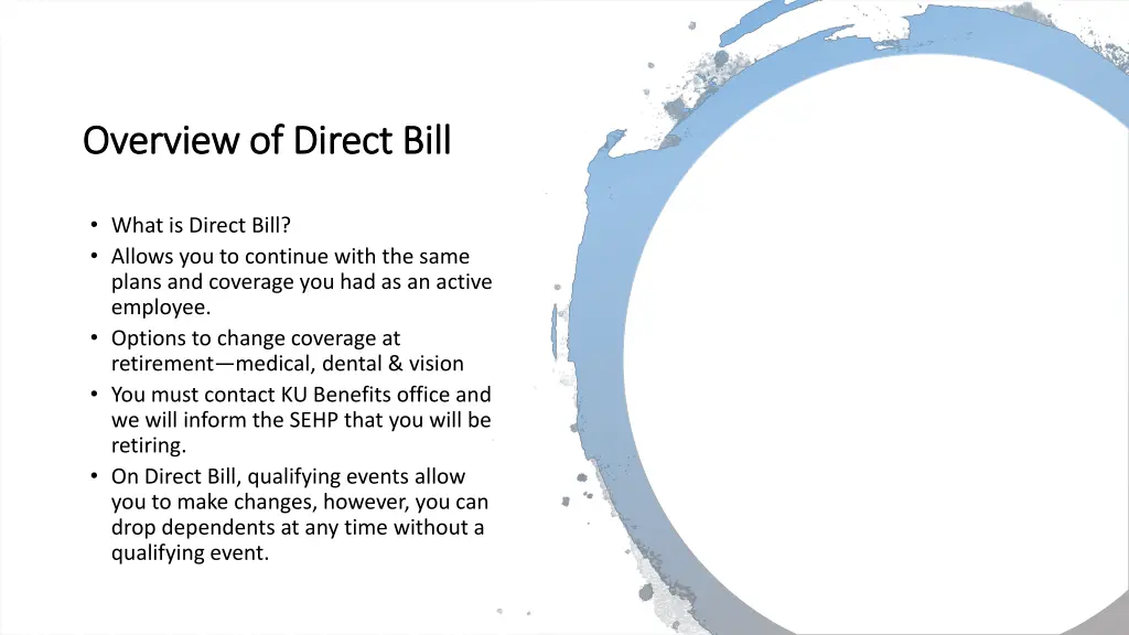 overview of direct bill overview of direct bill