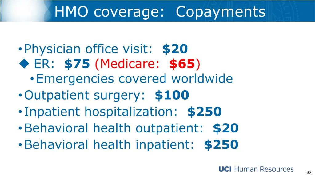 hmo coverage copayments