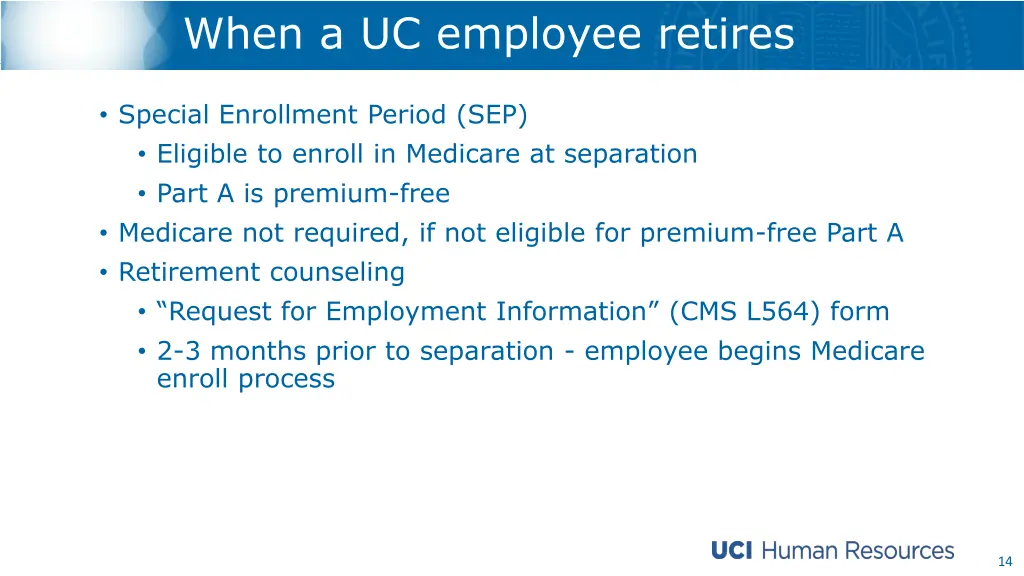 when a uc employee retires