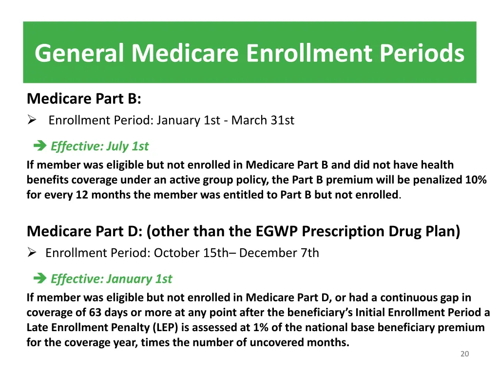 general medicare enrollment periods