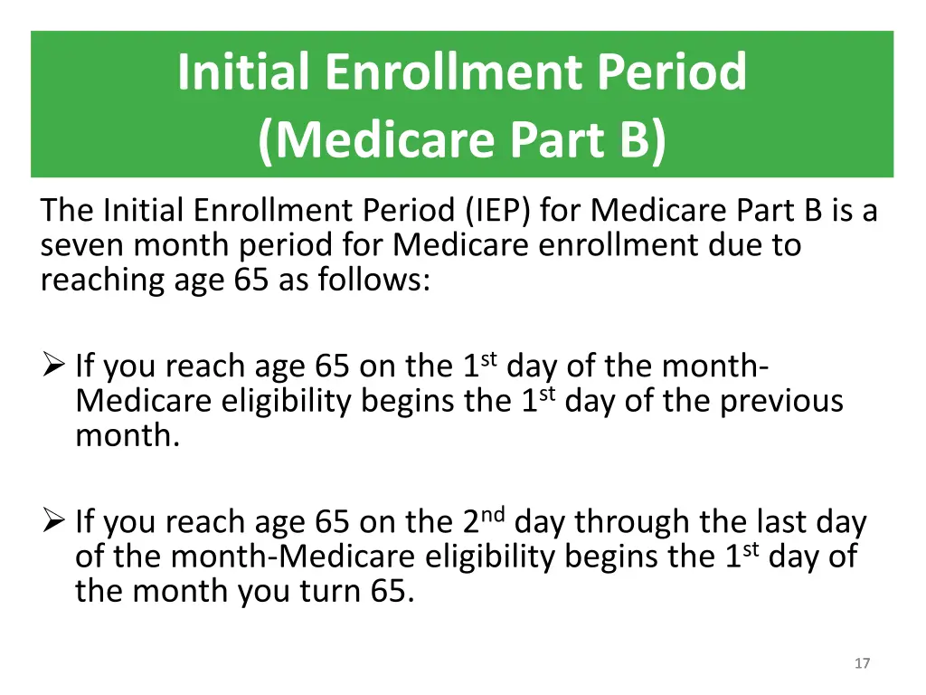 initial enrollment period medicare part b