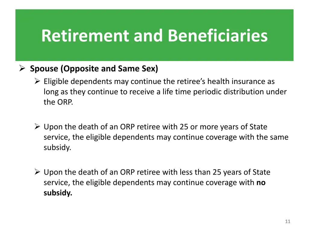 retirement and beneficiaries