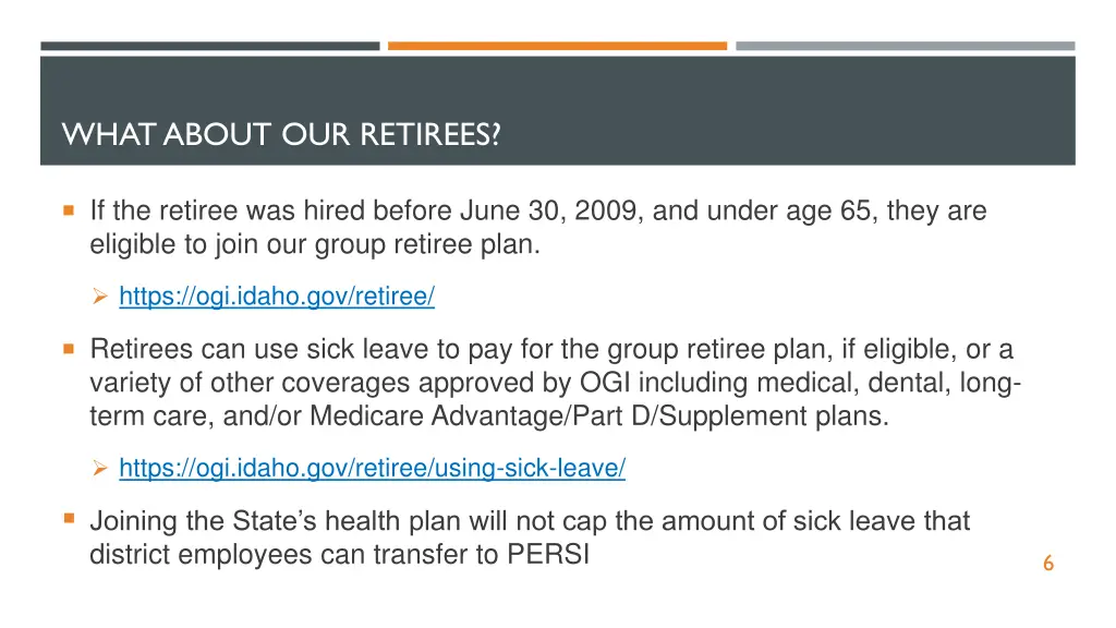 what about our retirees