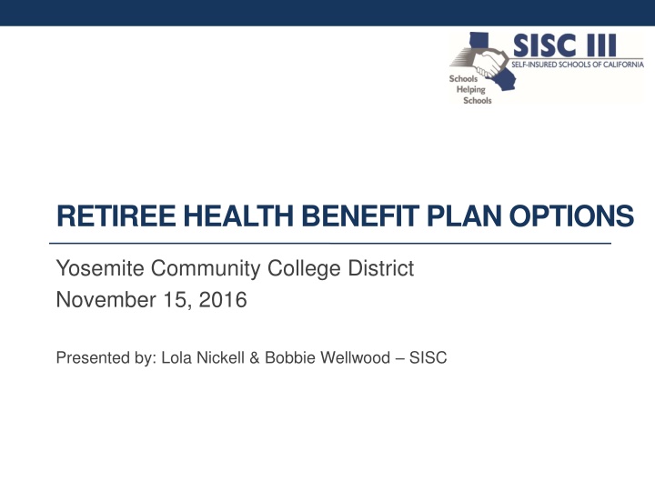 retiree health benefit plan options