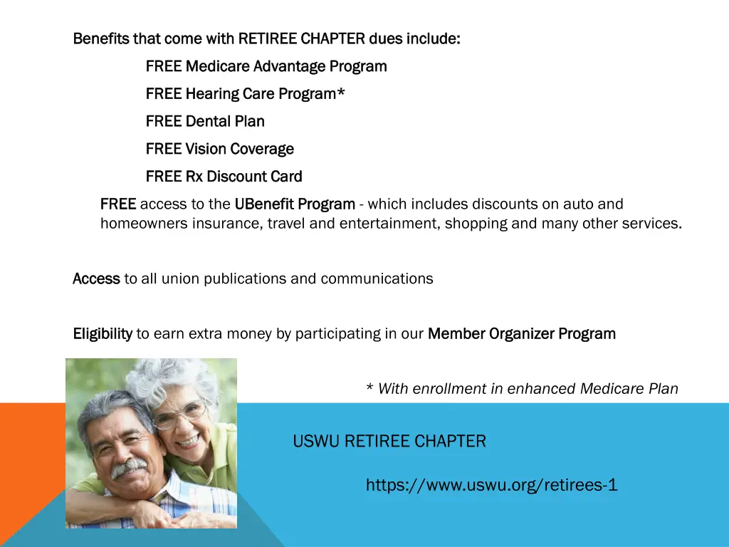 benefits that come with retiree chapter dues