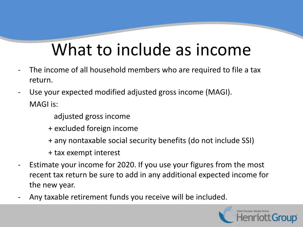 what to include as income