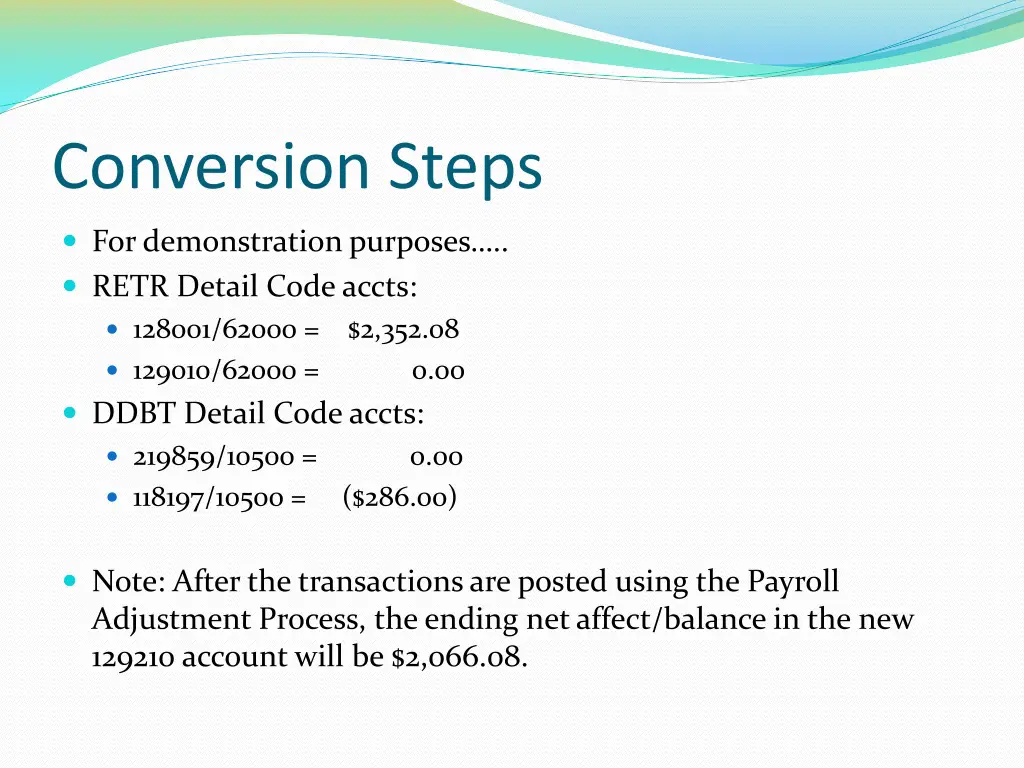 conversion steps 6