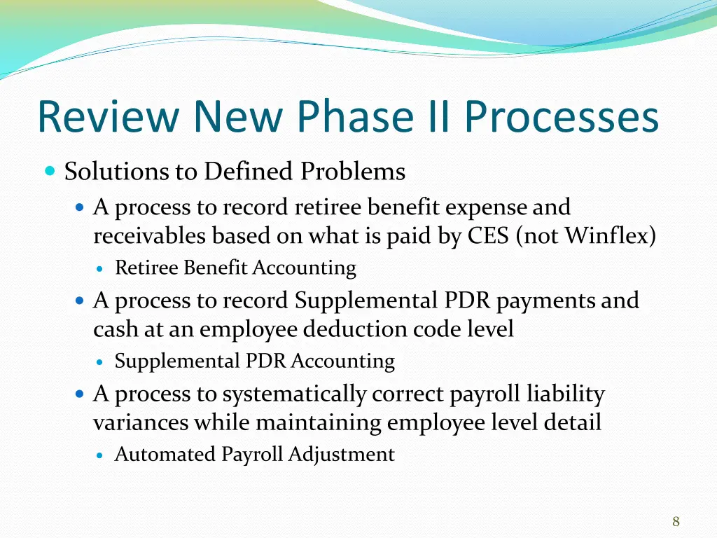 review new phase ii processes