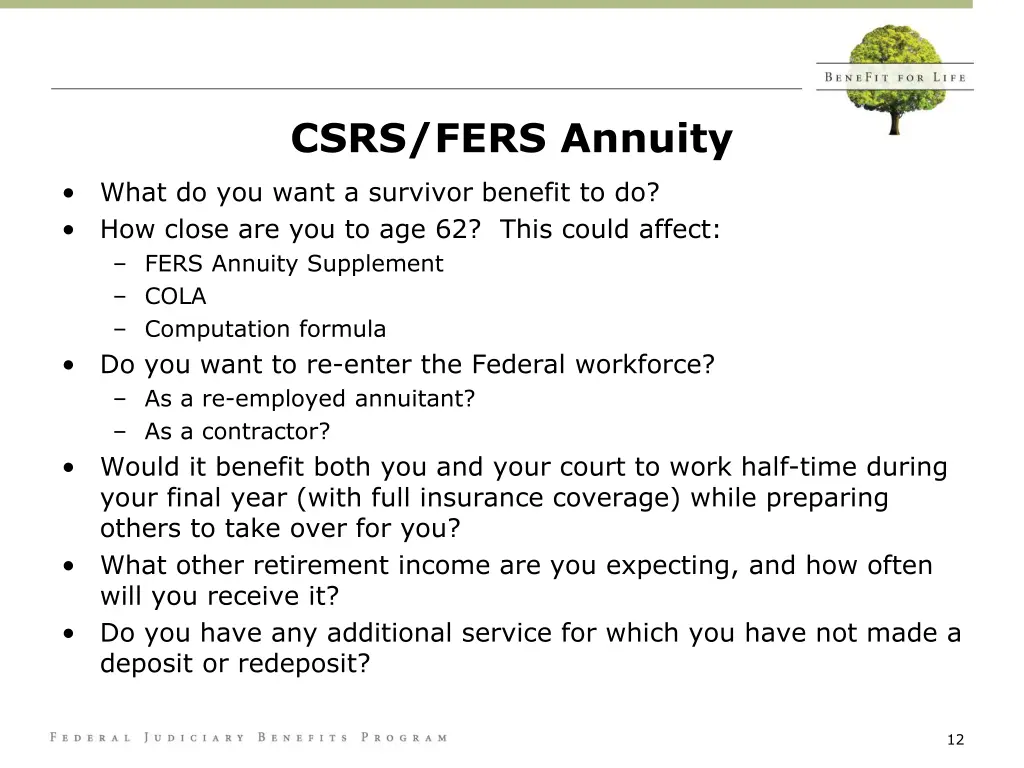 csrs fers annuity