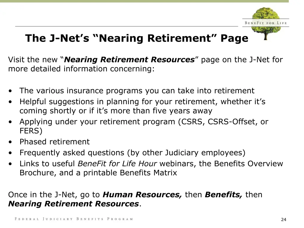 the j net s nearing retirement page