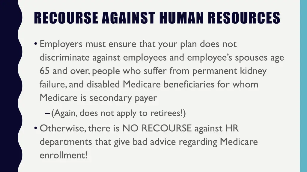 recourse against human resources