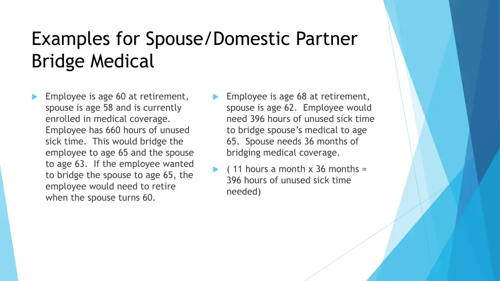 examples for spouse domestic partner bridge