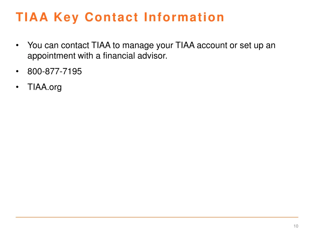 tiaa key contact information