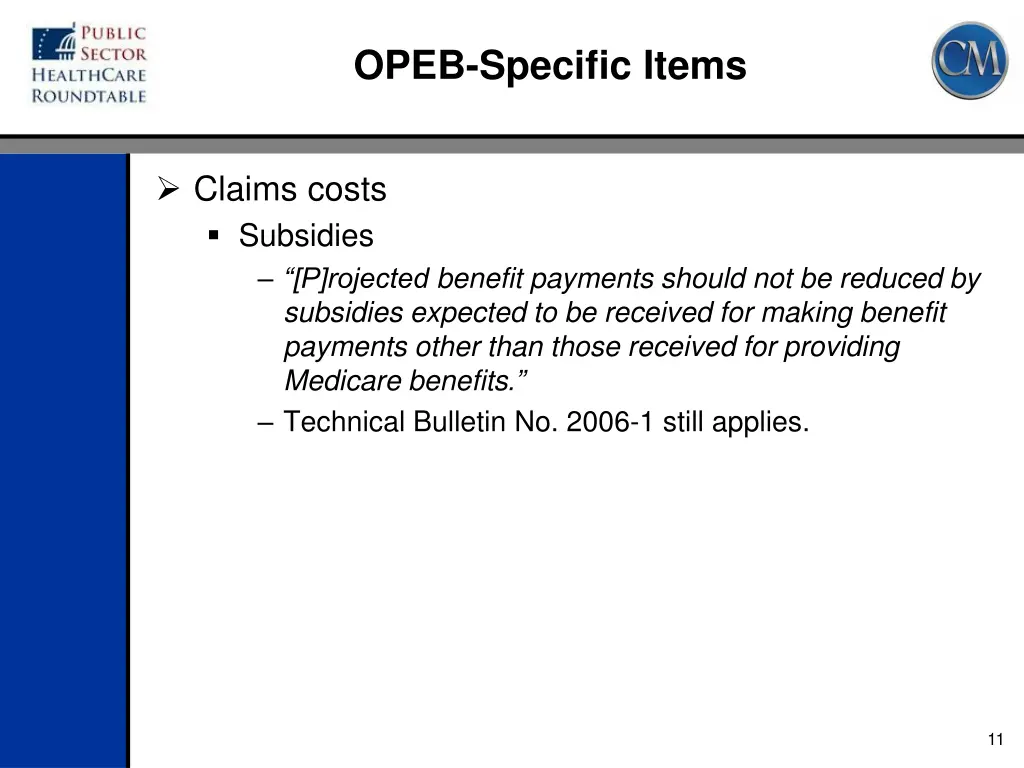 opeb specific items 3