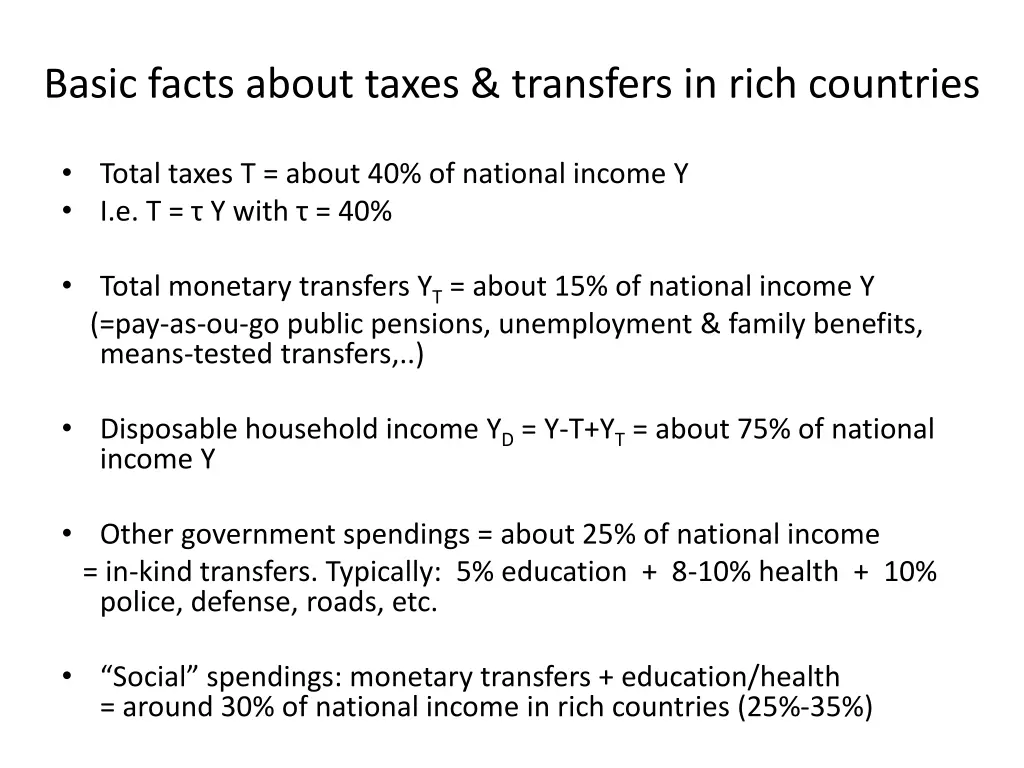 basic facts about taxes transfers in rich