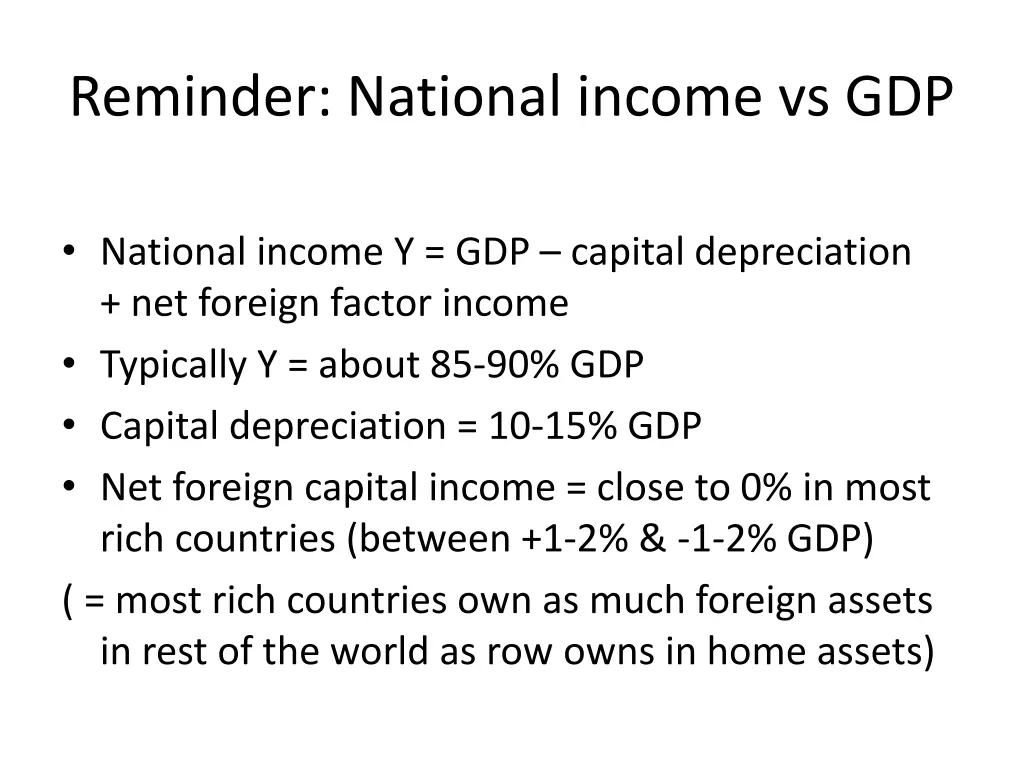 reminder national income vs gdp