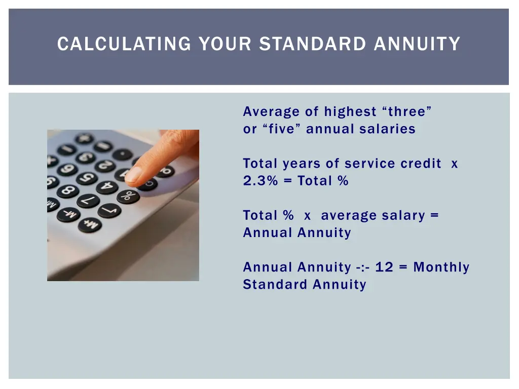 calculating your standard annuity