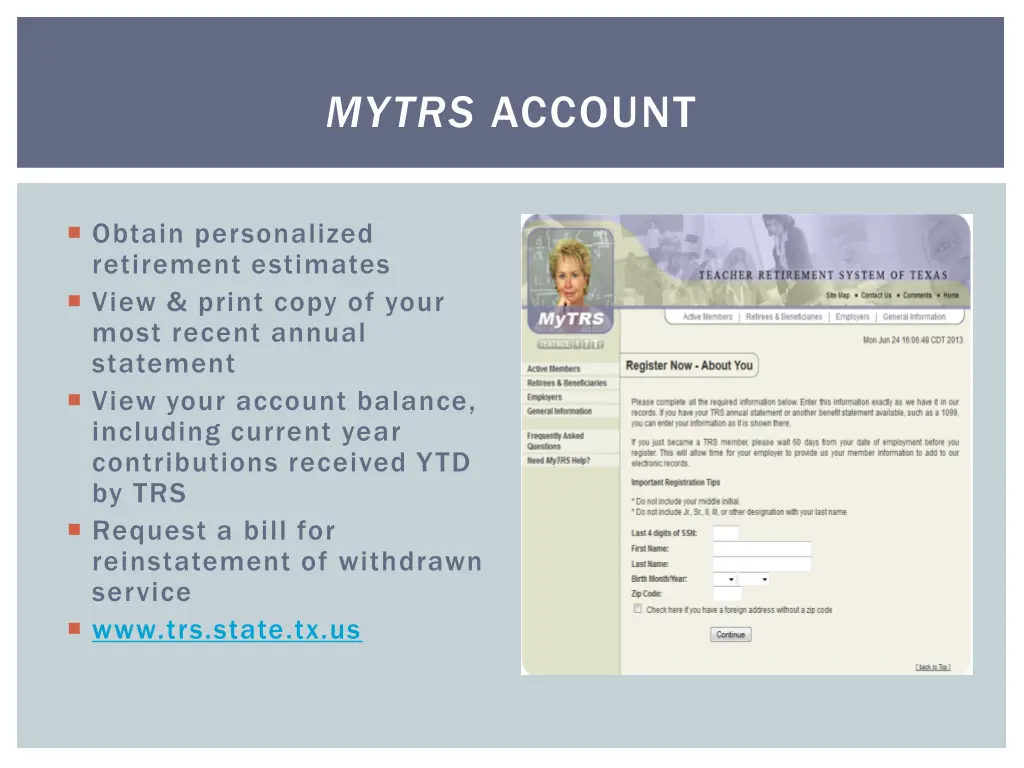 mytrs account